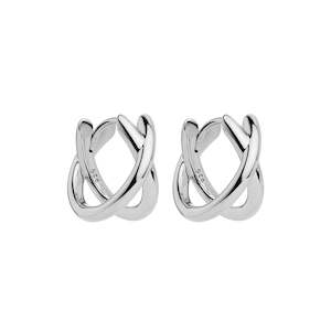 Moonkiss Silver Huggie Earrings