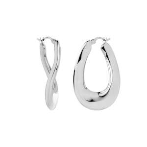 Gravity Silver Hoop Earrings