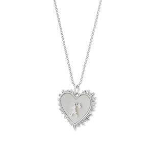 Runaway Flaming Mother Of Pearl Heart Necklace
