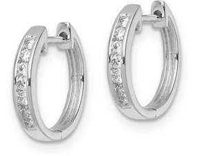 White Gold & Lab Grown Diamond Huggie Earrings