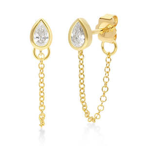 Lab Grown Diamond and Chain Earrings