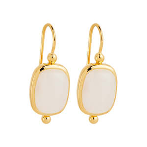 Fleur Rainbow Moonstone Gold Earing