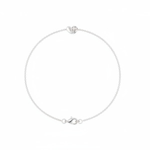 White Gold Pear & Diamond Heart Bracelet