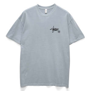 TEE: S/DOUBLE ROOTS DOT TEE - WASHED STEEL