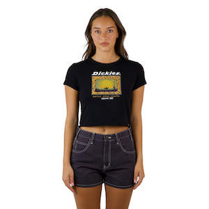 Womens Tops: DICKIES RATTLE SNAKE COUNTRY BABY TEE - BLACK