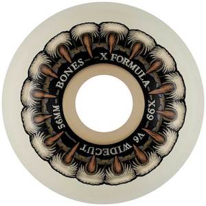 BONES X-FORMULA V6 WIDECUT 99A 56MM WHEELS - GRIPPIN WOLF