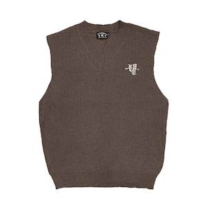 Vic: VIC OL' ENGLISH MOHAIR BLEND VEST - CHOCOLATE