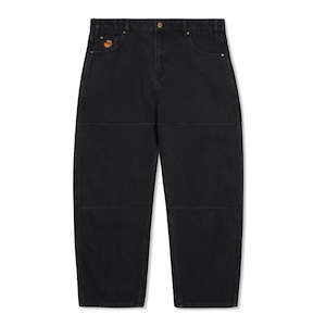 Apparel: BUTTER GOODS SANTOSUOSSO DOUBLE KNEE DENIM JEANS - WASHED BLACK