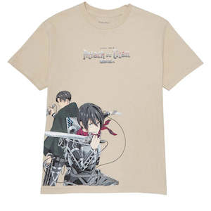 COLOR BARS X ATTACK ON TITAN BATTLE TEE - SAND