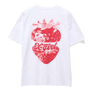 Womens Tops: X-GIRL STRAWBERRY RELAXED TEE - WHITE