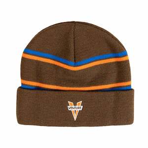 VENTURE HERITAGE CUFF BEANIE - BROWN/ORANGE/BLUE