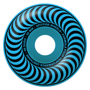 56mm Skateboard Wheels: SPITFIRE FORMULA FOUR CHROMA CLASSIC 56MM 99D LIGHT BLUE