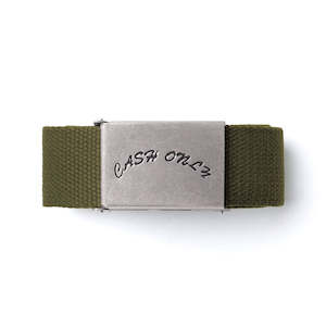 Cash Only: CASH ONLY LOGO BELT - GREEN