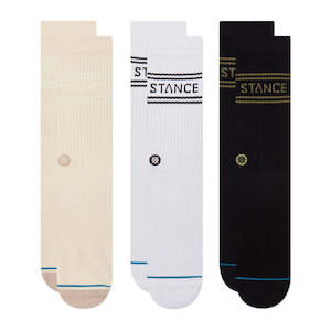 Stance: STANCE BASIC 3 PACK CREW SOCKS - OATMEAL