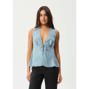 Afends: AFENDS DELIA CUPRO TOP - ETHER BLUE