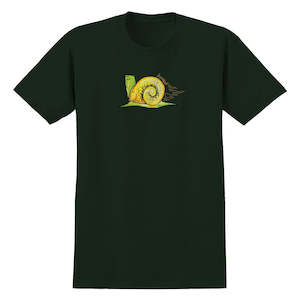Krooked: KROOKED FLAME SNAIL TEE - FOREST
