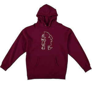 Krooked: KROOKED OUT MY EARS HOODY - MAROON