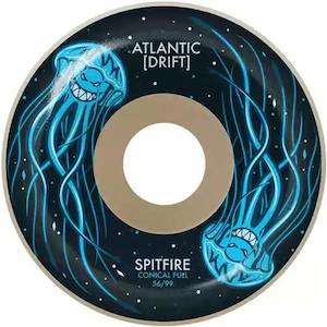56mm Skateboard Wheels: SPITFIRE X ATLANTIC DRIFT FORMULA FOUR CONICAL FULL 56MM 99D