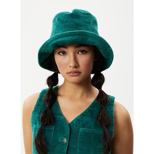 AFENDS UNION CORDUROY WIDE BRIM HAT - EMERALD