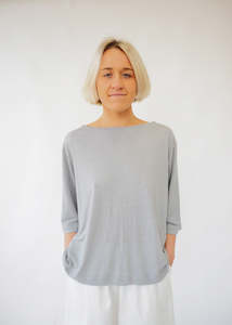 Womens Tops: PAVEMENT JAZI TOP - GREY LINEN/MODAL