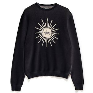 Knitwear: S/DOUBLE SUNBURST SWEATER - BLACK