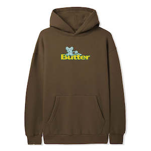 Butter Goods Rat Logo Pullover Hood - Washed Brown