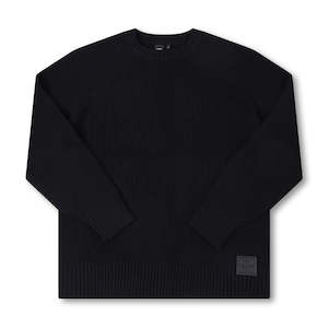 Knitwear: FORMER SYSTEM KNIT CREW - BLACK