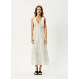 AFENDS LEGACY SEERSUCKER MAXI DRESS - BOA CHECK