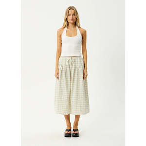 Afends: AFENDS LEGACY CHECK MIDI SKIRT - BOA CHECK