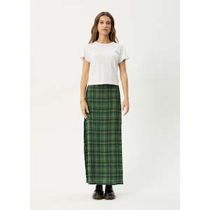 AFENDS LONNIE SEERSUCKER MAXI SKIRT - HUNTER GREEN