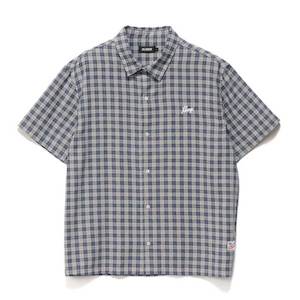 Xlarge: XLARGE OXFORD SCRIPT S/S SHIRT - NAVY/TAN