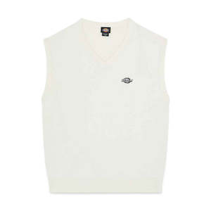Knitwear: DICKIES KNITTED VEST - EGRET