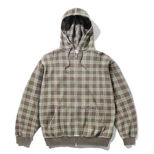 Butter Goods Waffle Zip-thru Hoody - Plaid