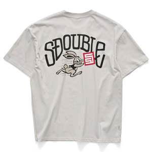 S/DOUBLE RABBIT TEE - LIGHT BLUE