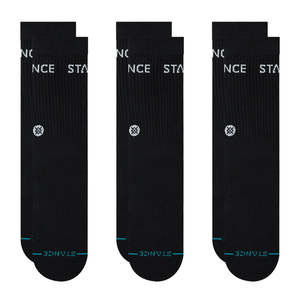 STANCE ORIGIN 3 PACK CREW SOCKS - BLACK