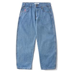 CASH ONLY LOGO BAGGY DENIM JEANS - WASHED INDIGO