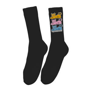 TOY MACHINE TRIPLE CAT SOCKS - BLACK