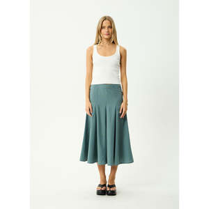 AFENDS VOYAGER MIDI SKIRT - DEEP OLIVE VOYAGER