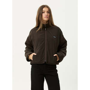 AFENDS BERLIN REVERSIBLE POLAR FLEECE JACKET - COFFEE
