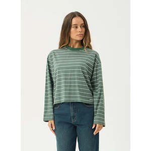 Afends: AFENDS ALTITUDE LONG SLEEVE TEE - PINE STRIPE