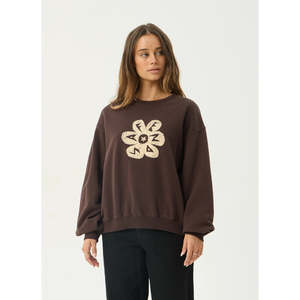 Afends: AFENDS RAVEN CREW NECK - WASHED COFFEE