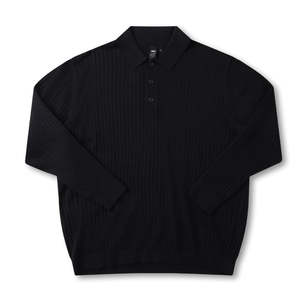 FORMER FRANCHISE LS KNOT POLO - BLACK