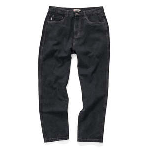 Apparel: S/DOUBLE EMBROIDERED 5 POCKET STANDARD JEANS - BLACK WASH