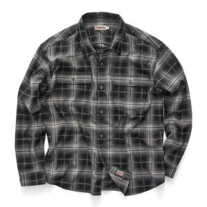 S/DOUBLE PASS FLANNEL OVERSHIRT - BLACK