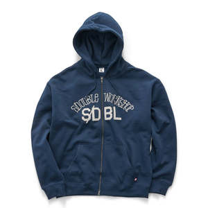 Apparel: S/DOUBLE CHUCK FLEECE ZIP HOOD - NAVY