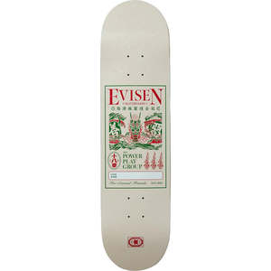 8 25 Skateboard Decks: EVISEN DRAGON NAME TAG 1 WHITE/RED 8.25"