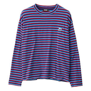 Xlarge: XLARGE STRIPE GORILLA FIT LS TEE - BLUE