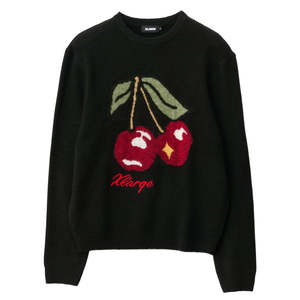 Xlarge: XLARGE CHERRY KNIT SWEATER - BLACK