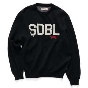 S/DOUBLE SDBL KNIT SWEATER - BLACK