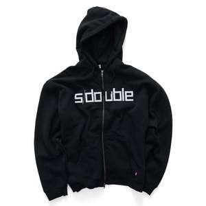 Apparel: S/DOUBLE BLOCK ZIP HOODIE - BLACK